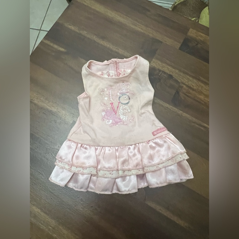 American Girl Doll Pretty Pink Outfit Dress Ruffle Bow I Love Music Dance Rose